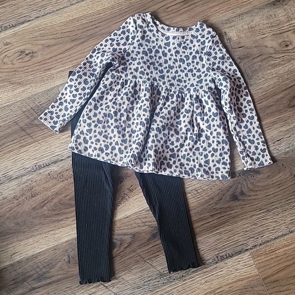 Cat & Jack Sweater & Pants Set, 3T, Leopard, Black, Tan, Cream, Brown, Soft